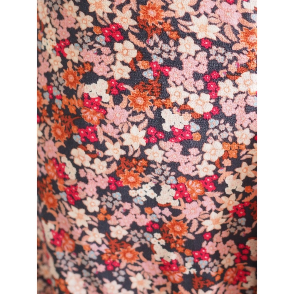 Dress Forum Floral Ruffle High-Low Maxi Skirt Pink Orange Boho Large Excellent - Picture 3 of 9